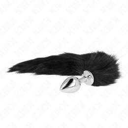 KINK Korek analny M z czarnym ogonem syntetycznym 40 cm silikonowy