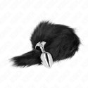 KINK Korek analny M z czarnym ogonem syntetycznym 40 cm silikonowy