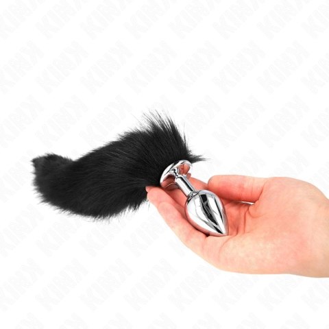 KINK Korek analny M z czarnym ogonem syntetycznym 40 cm silikonowy