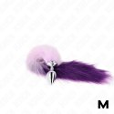 KINK Korek z ogonem syntetycznym fioletowy M 8x3,5cm ogon 40cm