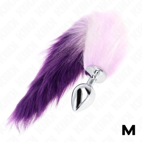 KINK Korek z ogonem syntetycznym fioletowy M 8x3,5cm ogon 40cm