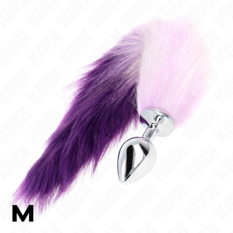 KINK Korek z ogonem syntetycznym fioletowy M 8x3,5cm ogon 40cm