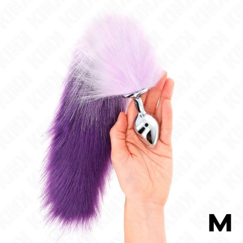 KINK Korek z ogonem syntetycznym fioletowy M 8x3,5cm ogon 40cm