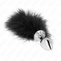 KINK Korek ze stali nierdzewnej z ozdobnym piorkiem 11x7 cm srebrny