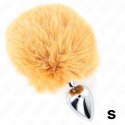 KINK Stalowa Wtyczka Anatomiczna z Beżowym Sztucznym Futrem 7x3cm