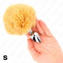 KINK Stalowa Wtyczka Anatomiczna z Beżowym Sztucznym Futrem 7x3cm