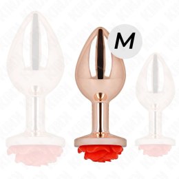 KINK Wkładka anatomiczna metalowa Rose Gold z ozdobą Roża M