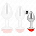 KINK Zatyczka Metalowa z Ozdobą Czerwona Roża Rozmiar S 7 cm