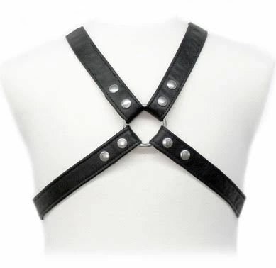 LEATHER BODY Uprząż męska krzyżowa skora naturalna S-XL czarna