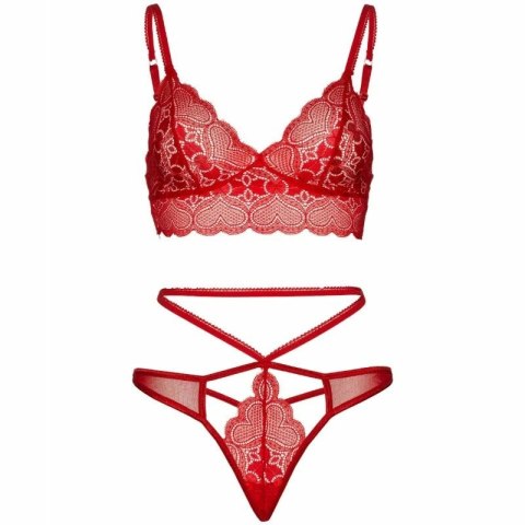 Leg Avenue komplet koronkowy Sweetheart braletka i stringi M/L czerwony