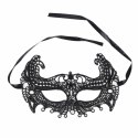 Queen Lingerie maska koronkowa jednorozmiarowa czarna elegancka