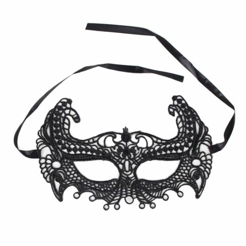 Queen Lingerie maska koronkowa jednorozmiarowa czarna elegancka