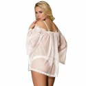 Subblime Babydoll Biały z Rozszerzanym Rękawem S/M, koronka, pasek