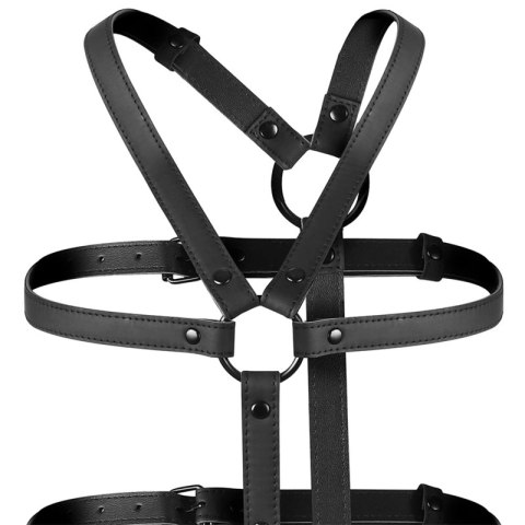 Fetish Submissive Regulowana Uprząż Tułowia i Ramion Vegan Leather