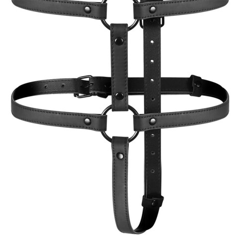 Fetish Submissive Regulowana Uprząż Tułowia i Ramion Vegan Leather