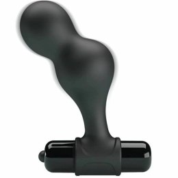 MR PLAY Czarny silikonowy wibrator analny 10 trybow, kompaktowy