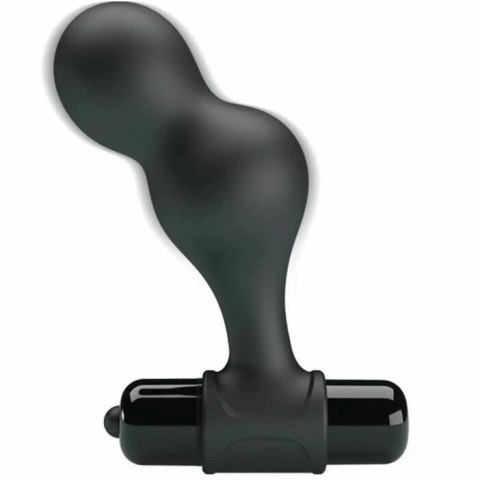 MR PLAY Czarny silikonowy wibrator analny 10 trybow, kompaktowy