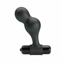 MR PLAY Czarny silikonowy wibrator analny 10 trybow, kompaktowy