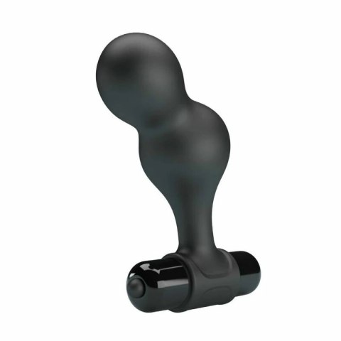 MR PLAY Czarny silikonowy wibrator analny 10 trybow, kompaktowy