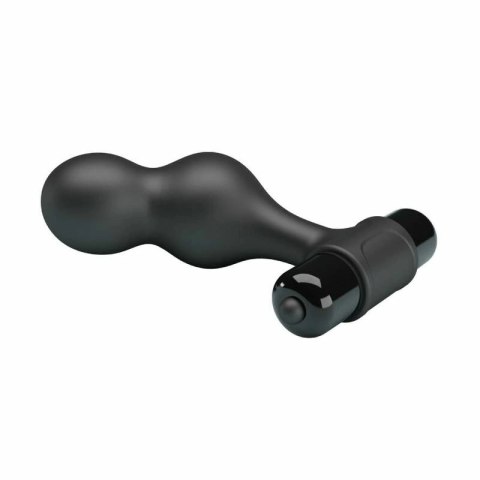 MR PLAY Czarny silikonowy wibrator analny 10 trybow, kompaktowy
