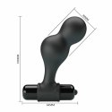 MR PLAY Czarny silikonowy wibrator analny 10 trybow, kompaktowy