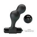 MR PLAY Czarny silikonowy wibrator analny 10 trybow, kompaktowy