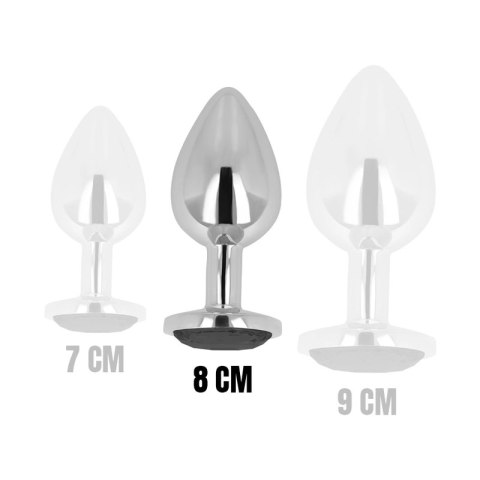 OHMAMA Korek intymny aluminium czarny kryształ 8 cm