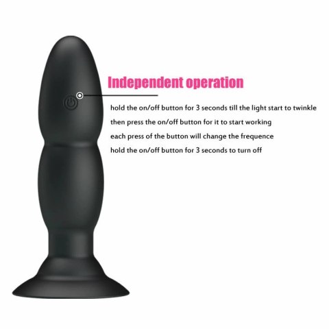 Pretty Love Black Plug - Model z Rotacją, Wibracjami i Pilotem USB