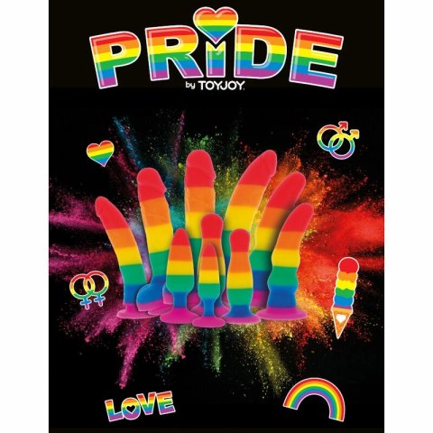 ToyJoy Pride Hunk 10,5 cm silikonowy model w kolorach tęczy