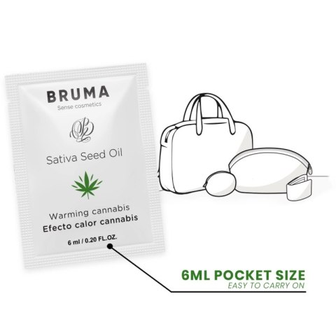 BRUMA Żel nawilżający z olejem konopnym, efekt rozgrzewający, 6 ml