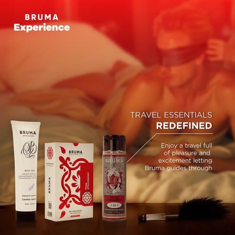 BRUMA Xperience Zestaw Truskawkowy - Żel Ultra Slip i Akcesoria Relaksacyjne