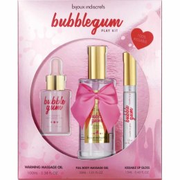 Bijoux Indiscrets Bubblegum Zestaw pielęgnacyjny z żelem, olejkiem i błyszczykiem