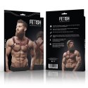 Fetish Submissive Attitude Bulldog - Uprząż męska eko-skora czarno-czerwona