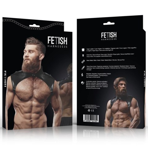 Fetish Submissive Attitude Uprząż Męska Regulowana z Eko-skory Czarna