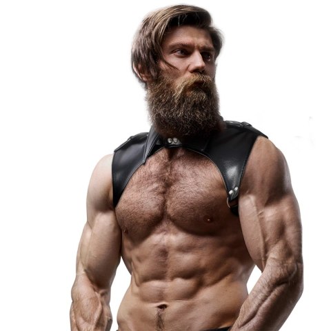 Fetish Submissive Attitude Uprząż Męska Regulowana z Eko-skory Czarna
