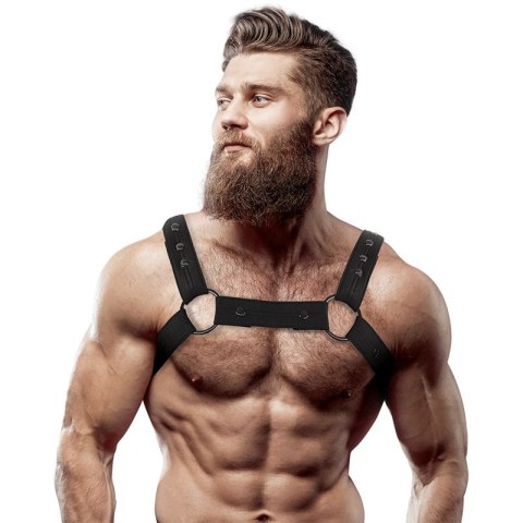 Fetish Submissive Attitude Uprząż Neoprenowa Regulowana Czarna Unisex