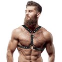 Fetish Submissive Attitude - Uprząż piersiowa męska z eko-skory, podwojne wsparcie