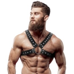 Fetish Submissive Uprząż męska na klatkę piersiową z ekoskory, regulowana