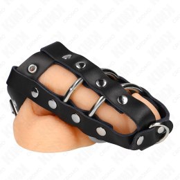 KINK Regulowana klatka intymna ze stali nierdzewnej z blokadą, czarna