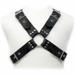 Svenjoyment Leather Body - Skorzana uprząż z regulacją, czarna, S-XL