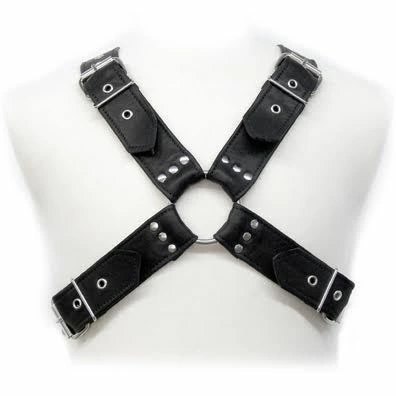 Svenjoyment Leather Body - Skorzana uprząż z regulacją, czarna, S-XL