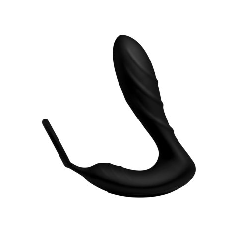 XR Brands 2 - silikonowy masażer prostaty z pilotem, czarny XR Brands 2 - silikonowy masażer prostaty z pilotem, czarny
