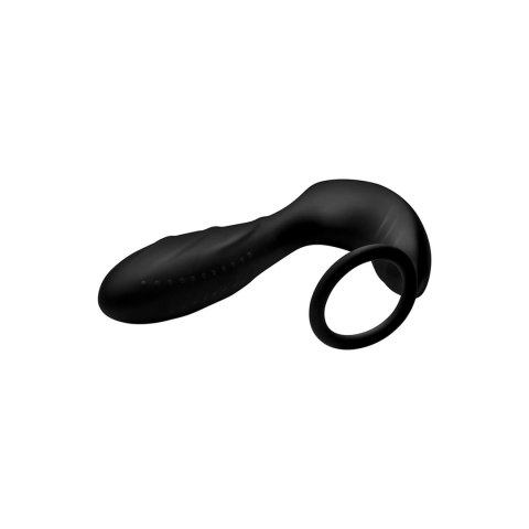 XR Brands 2 - silikonowy masażer prostaty z pilotem, czarny XR Brands 2 - silikonowy masażer prostaty z pilotem, czarny