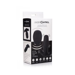 XR Brands Plug silikonowy z pilotem, 9 trybow wibracji, czarny