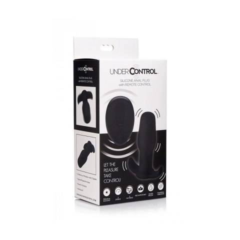 XR Brands Plug silikonowy z pilotem, 9 trybow wibracji, czarny XR Brands Plug silikonowy z pilotem, 9 trybow wibracji, czarny