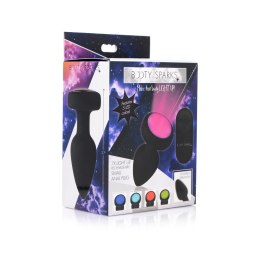XR Brands Silicone LED Plug Large - Wibrujący korek z pilotem