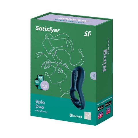 Satisfyer Epic - Pierścień wibrujący silikonowy, czarny, z silnym silnikiem Satisfyer Epic - Pierścień wibrujący silikonowy, czarny, z silnym silnikiem