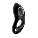 Satisfyer Legendary Duo czarny - podwojny pierścień wibrujący z silikonem