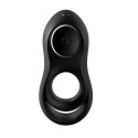 Satisfyer Legendary Duo czarny - podwojny pierścień wibrujący z silikonem