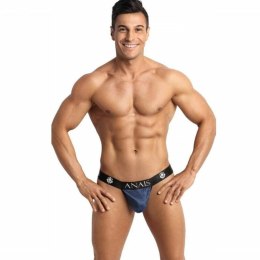 Anais Men Pasek Naval M - Stringi męskie czarny tiul granatowe paski